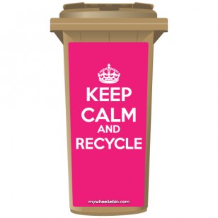 Keep Calm And Recycle Crown Wheelie Bin Sticker Panel